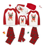 Christmas Matching Family Pajamas French Bulldog Neon Lamp Antlers Pajamas Set