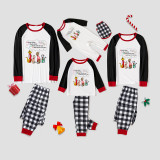 Christmas Matching Family Pajamas Cute Cats Sing Jingle Bells Merry Christmas Red Plaids Pajamas Set