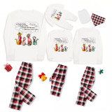 Christmas Matching Family Pajamas Cute Cats Sing Jingle Bells Merry Christmas Red Plaids Pajamas Set