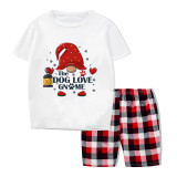 Christmas Matching Family Pajamas Paw Dog Love Gnome Short Pajamas Set With Dog Cloth