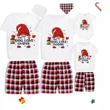 Christmas Matching Family Pajamas Paw Dog Love Gnome Short Pajamas Set With Dog Cloth