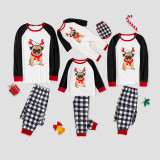 Christmas Matching Family Pajamas French Bulldog Neon Lamp Antlers Pajamas Set