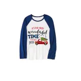 Christmas Matching Family Pajamas Most Wonderful Time Of The Year Blue Pet Paw Car Pajamas Set