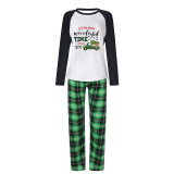 Christmas Matching Family Pajamas Most Wonderful Time Of The Year Green Pet Paw Car Pajamas Set