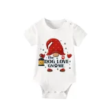 Christmas Matching Family Pajamas Paw Dog Love Gnome Short Pajamas Set With Dog Cloth