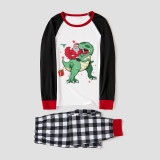 KidsHoo Exclusive Design Christmas Matching Family Pajamas Santa Jurassic Dinosaur Green Blue Plaids Pajamas Set