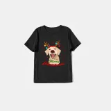 Christmas Matching Family Pajamas Labrador Antlers Merry Christmas Black Pajamas Set