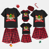Christmas Matching Family Pajamas Merry Christmas Puppy Dog Deer Together Black Pajamas Set