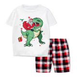 KidsHoo Exclusive Design Christmas Matching Family Pajamas Santa Jurassic Dinosaur Black Pajamas Set