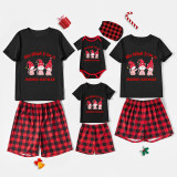 Christmas Matching Family Pajamas Red Meowy Catmas Black Short Pajamas Set