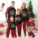 Christmas Matching Family Pajamas Here Comes Santa Paws Dog Cat Wreath Black Pajamas Set
