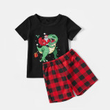 KidsHoo Design Christmas Matching Family Pajamas Santa Jurassic Dinosaur Short Pajamas Set
