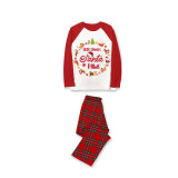 Christmas Matching Family Pajamas Red Here Comes Santa Paws Dog Cat Wreath Plaids Pajamas Set