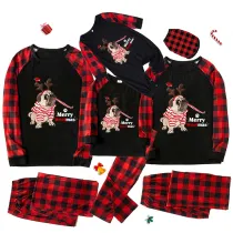 Christmas Matching Family Pajamas French Bulldog Merry Woofmas Black Pajamas Set