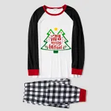 Christmas Family Matching Pajamas We Wish You A Merry Christmas Tree Plaids Pajamas Set