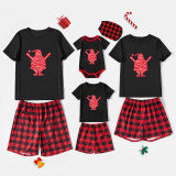 Christmas Family Matching Pajamas Slogan Santa Claus Christmas Short Pajamas Set