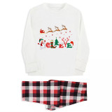 Christmas Family Matching Pajamas Santa Flying Deer Believe Christmas White Pajamas Set