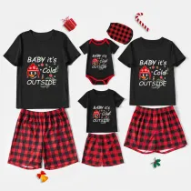 Christmas Family Matching Pajamas Baby It's Cold Outside Snowman Black Pajamas Set