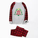 Christmas Family Matching Pajamas We Wish You A Merry Christmas Tree Plaids Pajamas Set