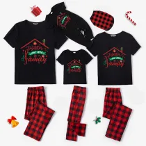 icusromiz Christmas Family Matching Pajamas Together We Are Family Black Short Pajamas Set