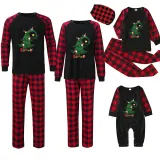 Christmas Family Matching Pajamas Green Christmas Tree Black Pajamas Set