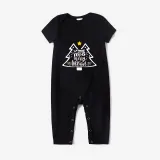 Christmas Family Matching Pajamas We Wish You A Merry Christmas Tree Black Pajamas Set