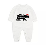 Christmas Family Matching Pajamas Merry Christmas Black Polar Bear Plaids Pajamas Set