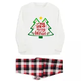 Christmas Family Matching Pajamas We Wish You A Merry Christmas Tree Plaids Pajamas Set