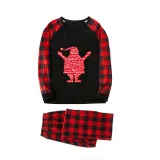 Christmas Family Matching Pajamas Slogan Santa Claus Christmas Black Pajamas Set
