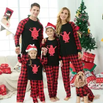 Christmas Family Matching Pajamas Slogan Santa Claus Christmas Black Pajamas Set