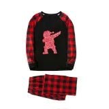 Christmas Family Matching Pajamas Hope Peace Slogan Santa Claus Black Christmas Pajamas Set