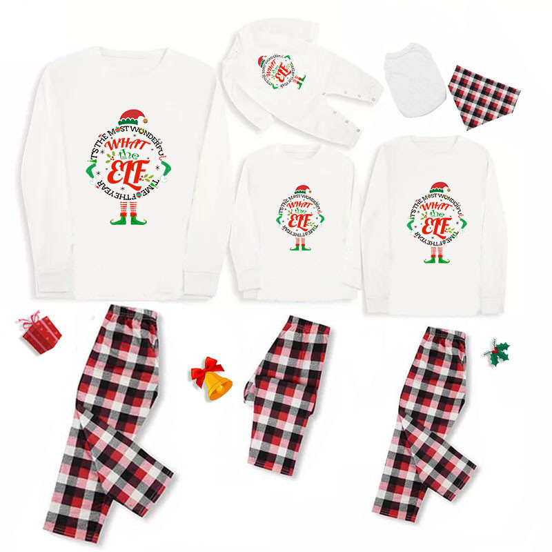 Plus Size Christmas Family Matching Pajamas Sets Green Stop Elfing Around  Top and Red Stripes Pants