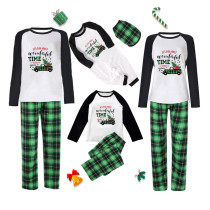 icusromiz Christmas Family Matching Pajamas It's Most Wonderful Time Of Year Green Car Pajamas Set