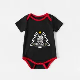 Christmas Family Matching Pajamas We Wish You A Merry Christmas Tree Black Pajamas Set