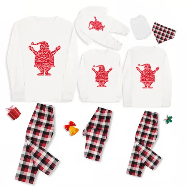 Christmas Family Matching Pajamas Red Slogan Santa Claus Christmas Pajamas Set