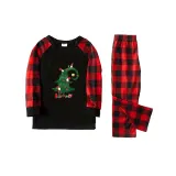 Christmas Family Matching Pajamas Green Christmas Tree Black Pajamas Set