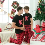 Christmas Family Matching Pajamas Hope Peace Slogan Santa Claus Black Christmas Pajamas Set