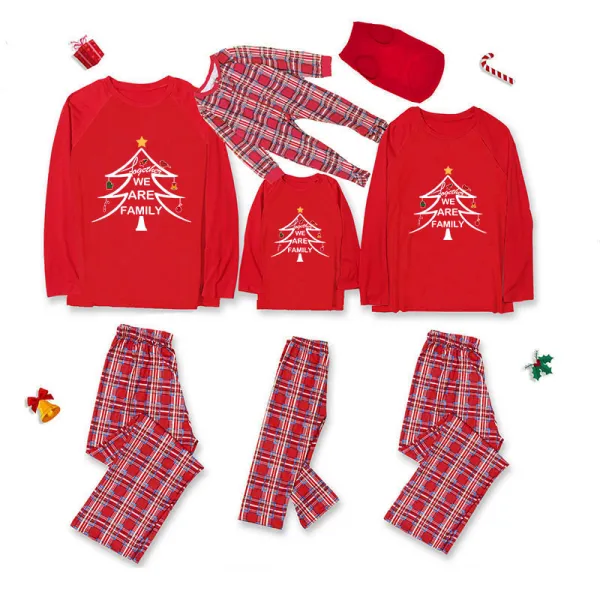 Christmas Family Matching Pajamas White We Are Family Christmas Tree Pajamas Set