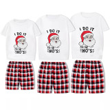Christmas Matching Family Pajamas I Do It Letter Santa Head White Short Pajamas Set With Baby Pajamas