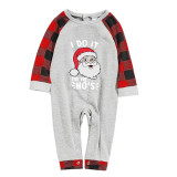 Christmas Matching Family Pajamas I Do It Letter Santa Head Gray Pajamas Set With Baby Pajamas