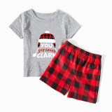 Christmas Matching Family Pajamas Red Plaid Xmas Hat You Serious Clark Letters Gray Short Pajamas Set With Baby Pajamas