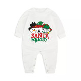 Christmas Matching Family Pajamas Santa Suad Snowman and Santa Claus White Pajamas Set With Baby Pajamas