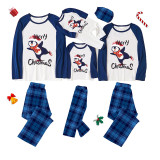Christmas Matching Family Pajamas Navy Flying Skiing Penguin Merry Christmas Plaids Pajamas Set With Baby Pajamas
