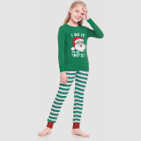 Christmas Matching Family Pajamas I Do It Letter Santa Head Green Strip Pajamas Set With Baby Pajamas