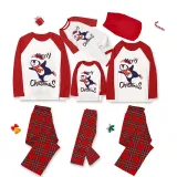 Christmas Matching Family Pajamas Navy Flying Skiing Penguin Merry Christmas Plaids Pajamas Set With Baby Pajamas