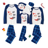 Christmas Matching Family Pajamas Santa Claus HO HO HO Blue Pajamas Set With Baby Pajamas