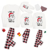 Christmas Matching Family Pajamas I Do It Letter Santa Head Blue Pajamas Set With Baby Pajamas