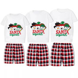 Christmas Matching Family Pajamas Santa Suad Snowman and Santa Claus White Short Pajamas Set With Baby Pajamas