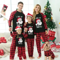 Christmas Matching Family Pajamas I Do It Letter Santa Head Black Pajamas Set With Baby Pajamas