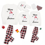 Christmas Matching Family Pajamas Sit Down Bear and Snowflake Merry Christmas Letter White  Pajamas Set With Baby Pajamas